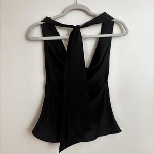 Zara Black Tie-Back Tank Top